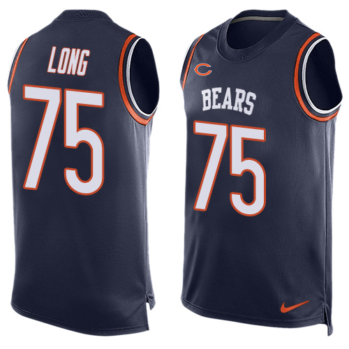 Men's Limited Kyle Long Nike Jersey Navy Blue - #75 Player Name & Number Tank Top NFL Chicago Bears